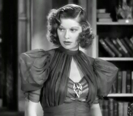 Lucille Ball in Stage Door (1937)Costume design by Muriel King. Source: classicfilmheroines.tumblr.com