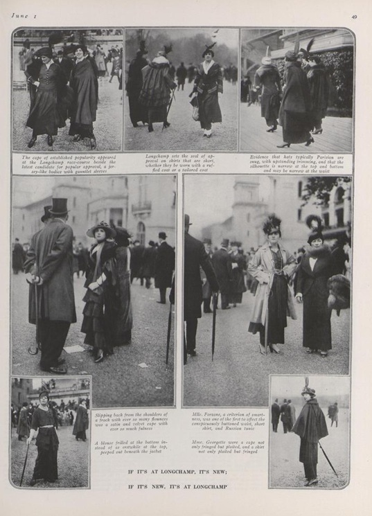 “Fashion: Seen at Longchamp,” Vogue, June 1, 1914, 49.
