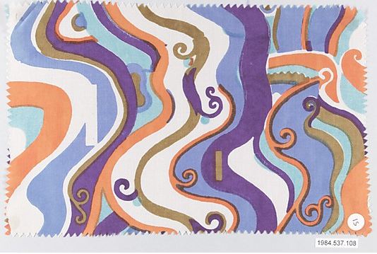 Unknown designer at the Wiener Werkstätte. China silk textile sample, ca. 1920. Accession number 1984.537.108 at The Metropolitan Museum of Art. 