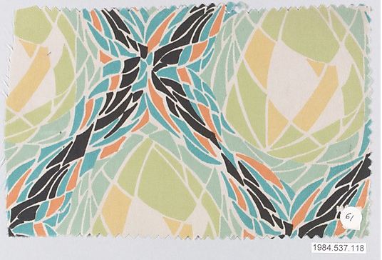 Unknown designer of the Wiener Werkstätte. Textile sample, ca. 1920. Accession number 1984.537.118 at The Metropolitan Museum of Art.