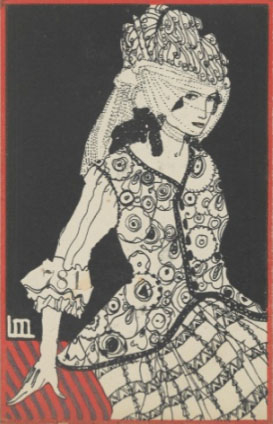 Likarz, Maria. Fashion (Mode), ca. 1907/8–14. Color lithograph, 14 x 9 cm. Accession number WW.781 at the Metropolitan Museum of Art.