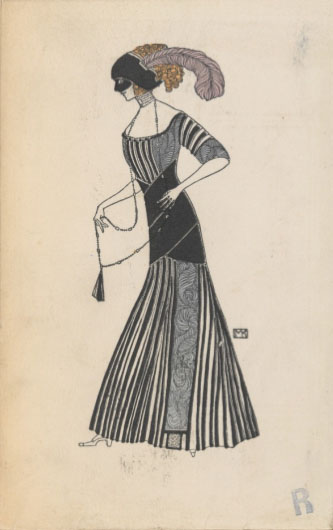 Koehler, Mela. Mode mit Maske, ca. 1907/8–14. Color lithograph, 14.1 x 8.9 cm. Accession Number WW.270 at The Metropolitan Museum of Art.