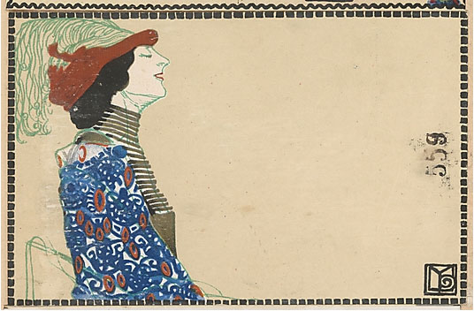Likarz, Maria. Fashion (Mode), ca. 1907/8–14. Color lithograph, 9 x 14 cm). Accession number WW.559 at The Metropolitan Museum of Art.