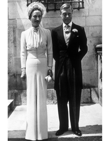The Duke and Duchess of Windsor ,1937. Wedding dress by Mainbocher now held in the Metropolitan Museum of Art. image credit: Keystone/Hulton Archive/Getty Images 