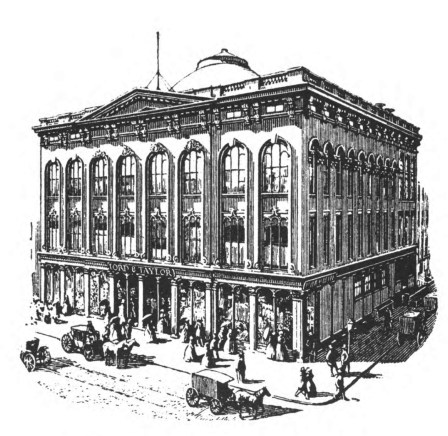 Lord and Taylor store at Grand and Chrystie Streets,  opened 1853.  The History of Lord & Taylor, 1826-1926. 
