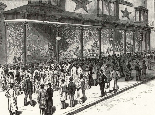 Macy's Christmas Window, 1884 Frank Leslie’s Illustrated Newspaper 