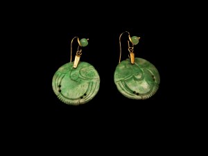 Jade earrings from Jane Merrill's own collection 