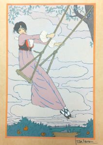 Illustration by Georges Lepape with text by Pierre Corrad from Modes et manières d’aujourd’hui, Paris: Maquet, 1912.